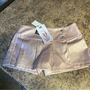 Celebrity Pink Metallic Blush Pleated Skort